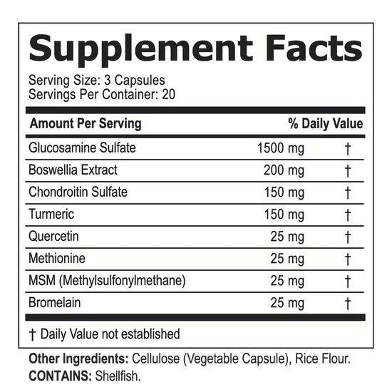 ExaFlex Supplement facts