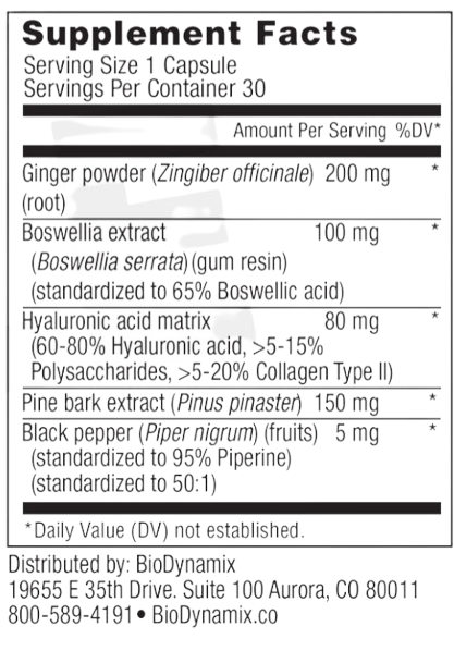 Joint Genesis Supplement facts