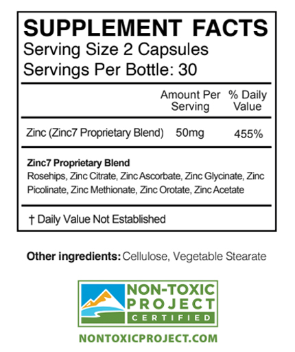 Zinc 7 Supplement Fact